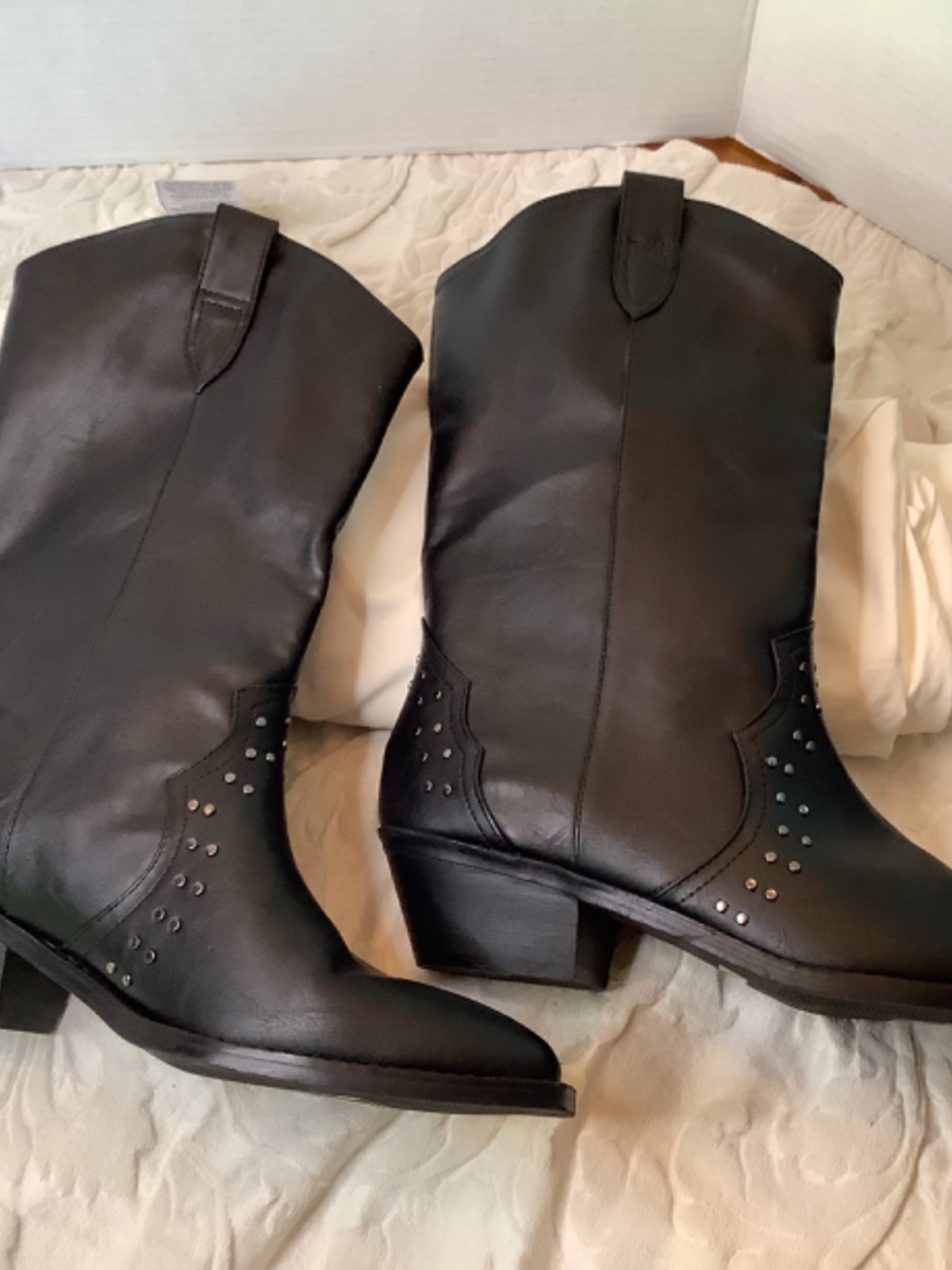 NWOT‎ Dolce Vita Black western cowboy boots stud - Picture 11 of 15